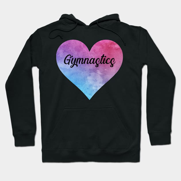 Gymnastics girl watercolor heart . Perfect present for mother dad friend him or her Hoodie by SerenityByAlex